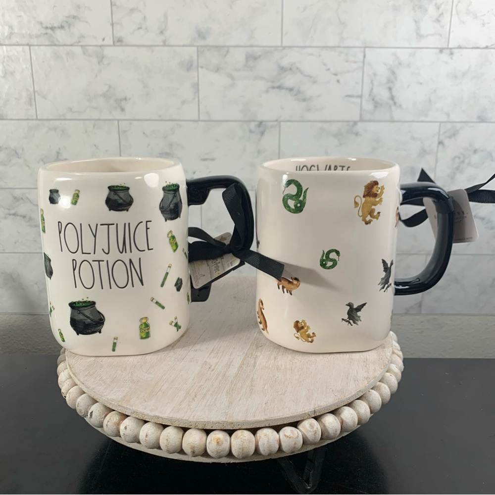 2024 Rae Dunn Harry Potter mug Set Of 2 HOGWARTS & POLYJUICE POTION